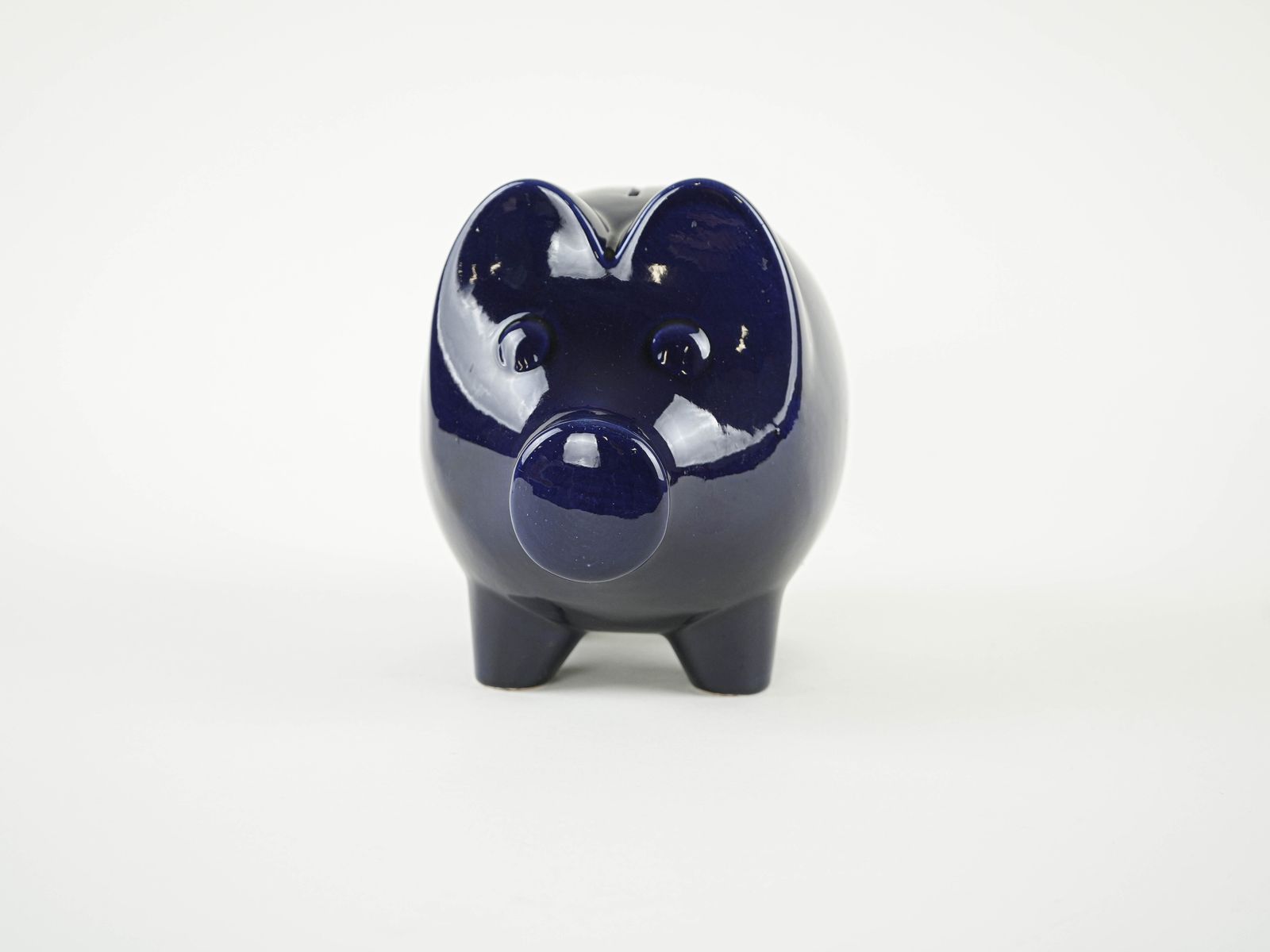Navy Blue Piggy Bank, German Design, 1970s, Made In West Germany photo 329.0
