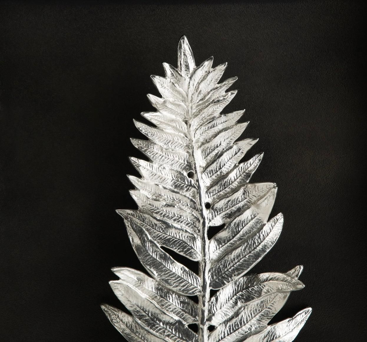 Pair Of Fern Silver Shadow Boxes In Antique Nickel photo for sale