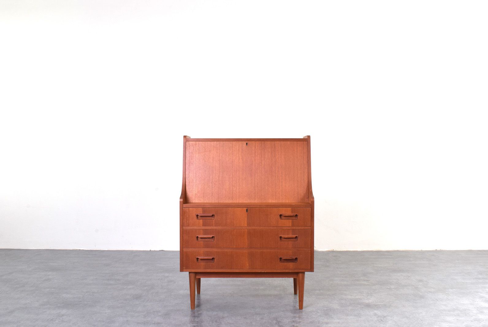 Mid Century Danish Teak Secretary By Gunnar Nielsen For Tibergaard, 1960s.