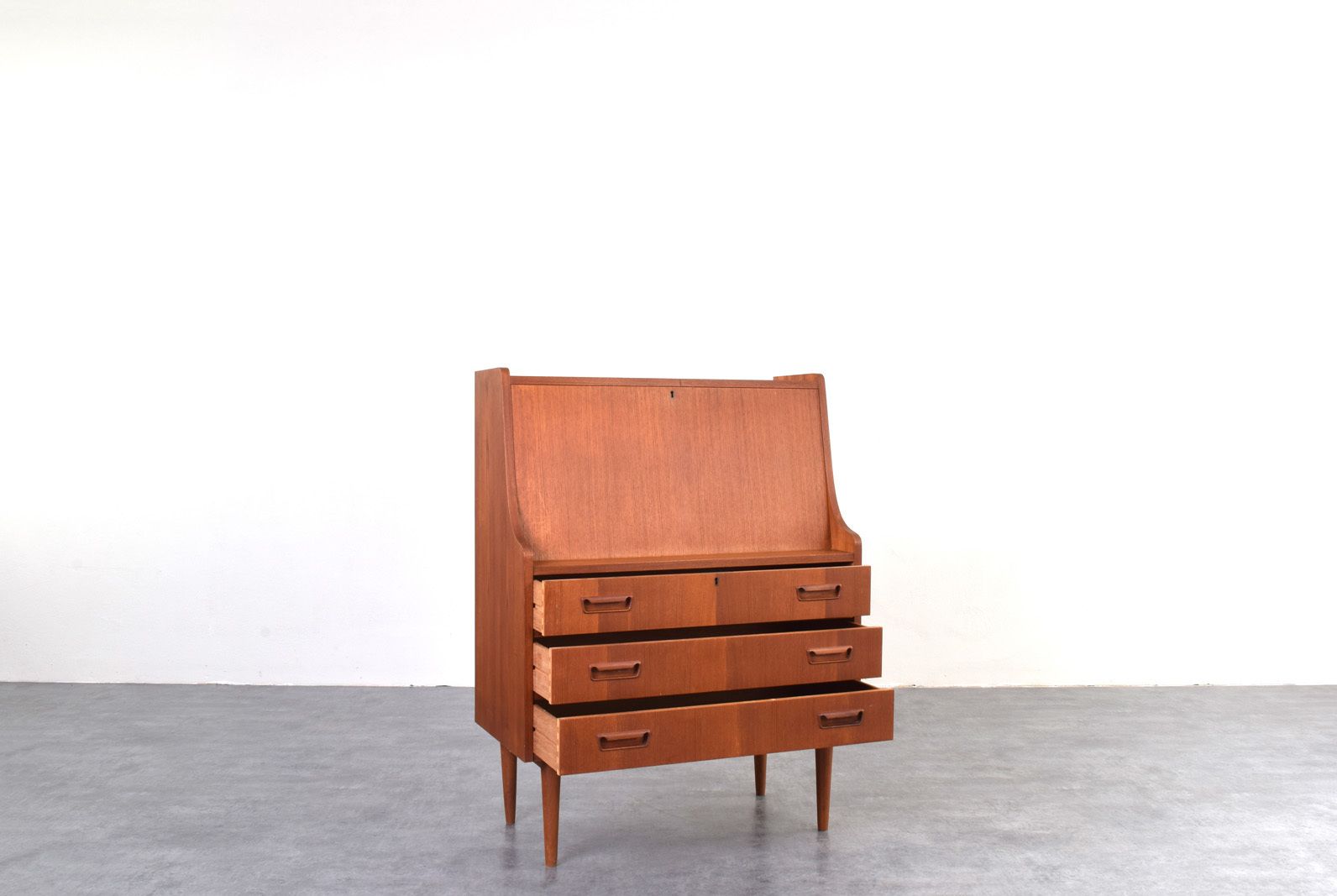 Mid Century Danish Teak Secretary By Gunnar Nielsen For Tibergaard, 1960s. photo 1195.0