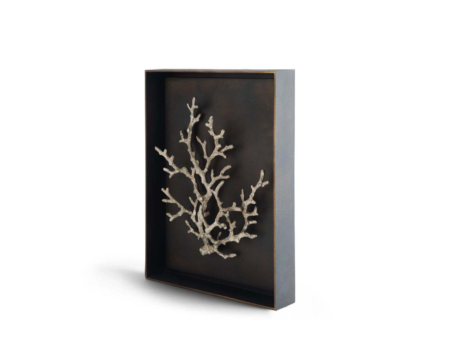 Pair Of Silver Ocean Coral Shadow Boxes In Nickel And Aluminum photo 1528.0