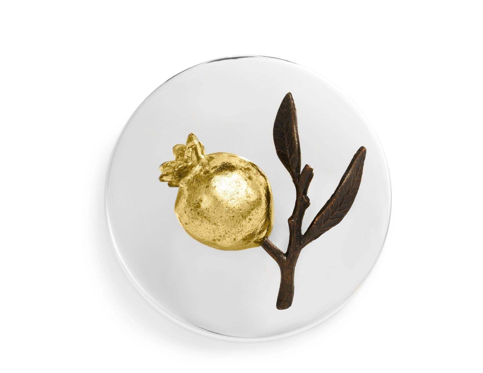 Set Of 10 Pomegranate Handcrafted Metal And Gold Plated Scented Candles photo vinterior