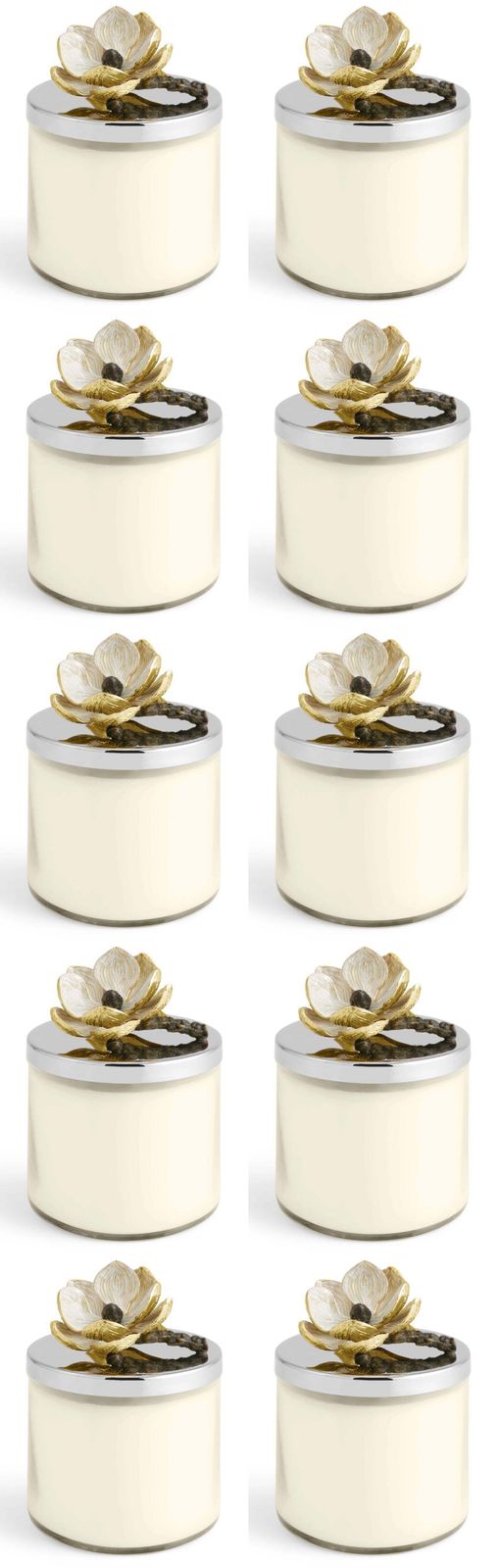 Set Of 10 Vintage Bloom Handcrafted Metal And Antique Goldtone Scented Candles photo furniture