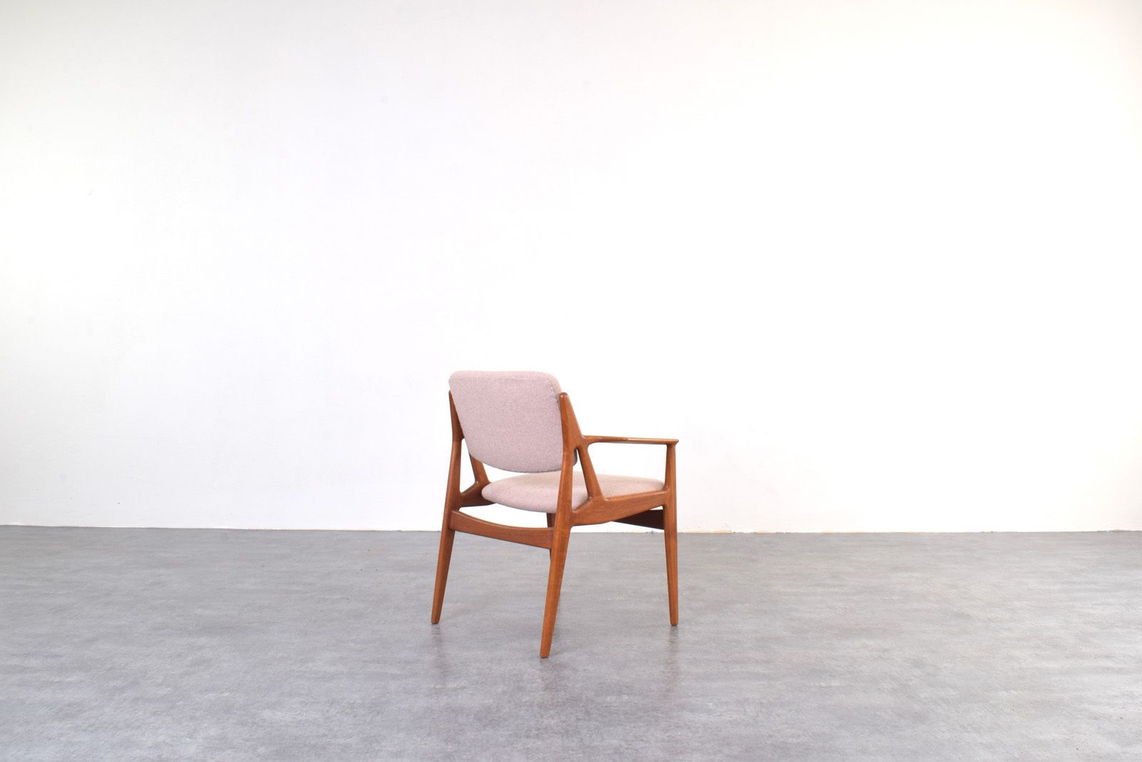 Mid Century Teak & Wool Ella Armchair By Arne Vodder For Vamo Sønderborg, 1960s. photo 1620.0