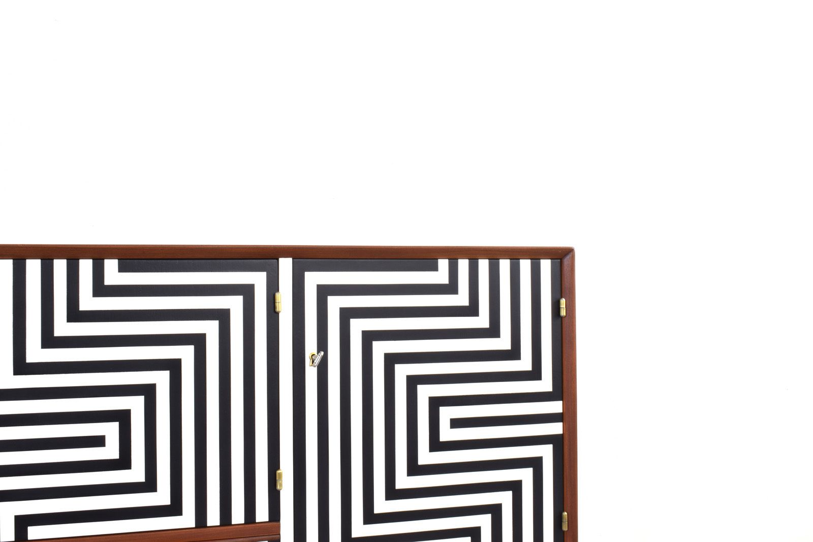 photo buy Mid Century Op Art Hand Painted Sideboard From Sven Andersen Møbelfabrikk, 1960s.