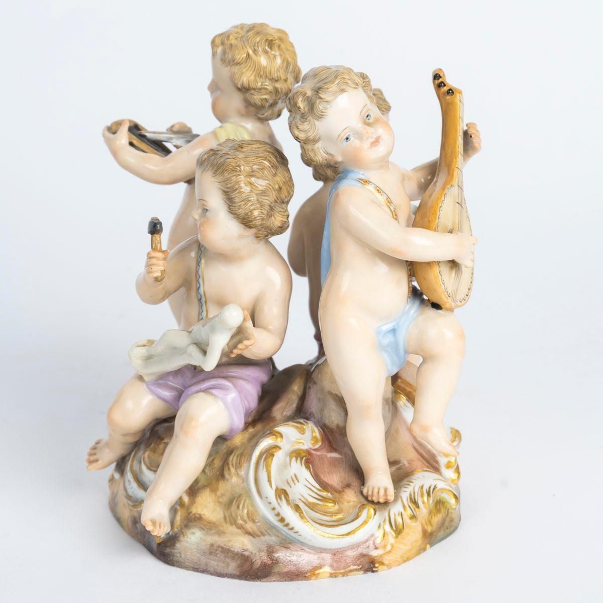 Small Meissen Porcelain Group, Allegory Of The Arts, 19th Century, Napoleon III. photo Art