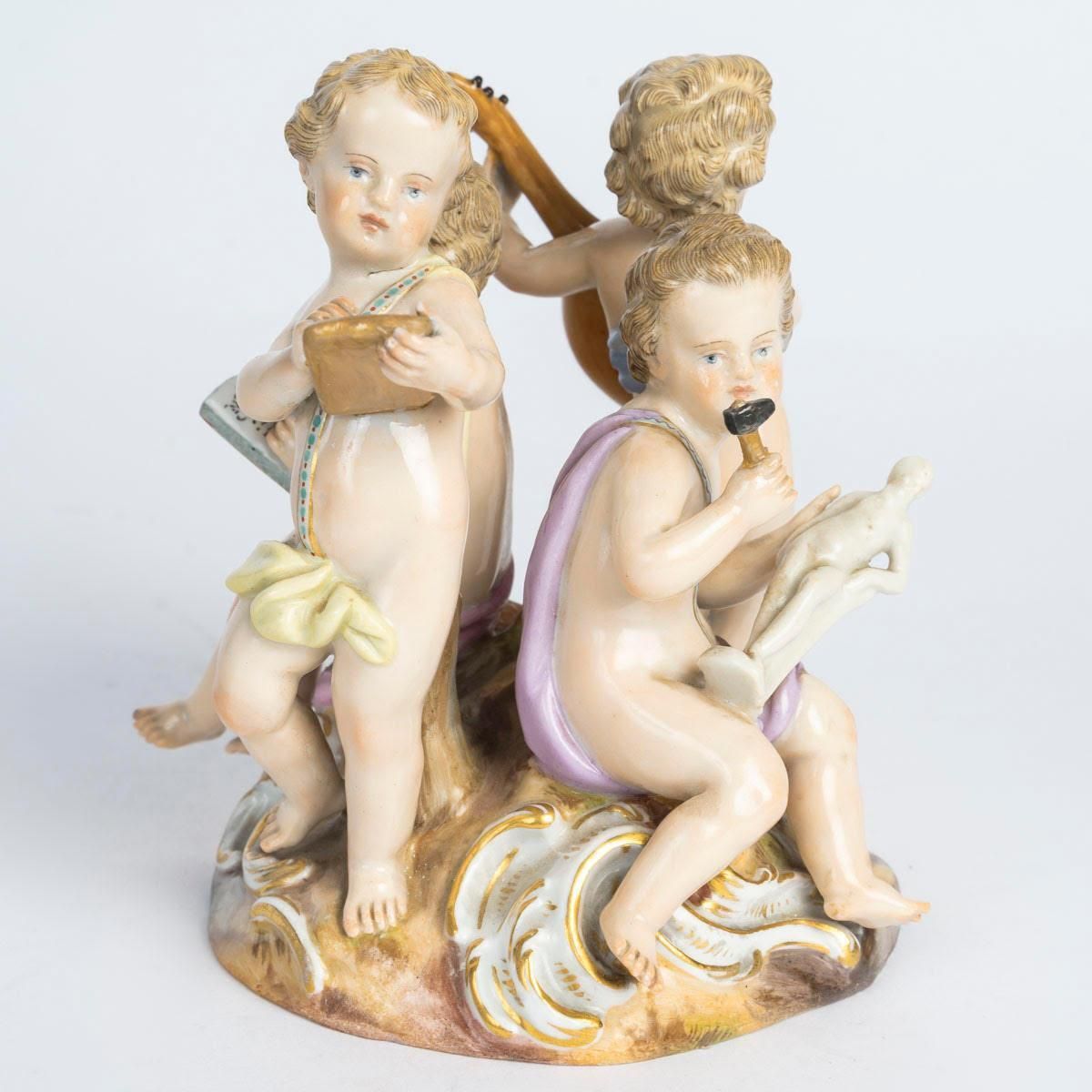 Small Meissen Porcelain Group, Allegory Of The Arts, 19th Century, Napoleon III. photo 3605.0