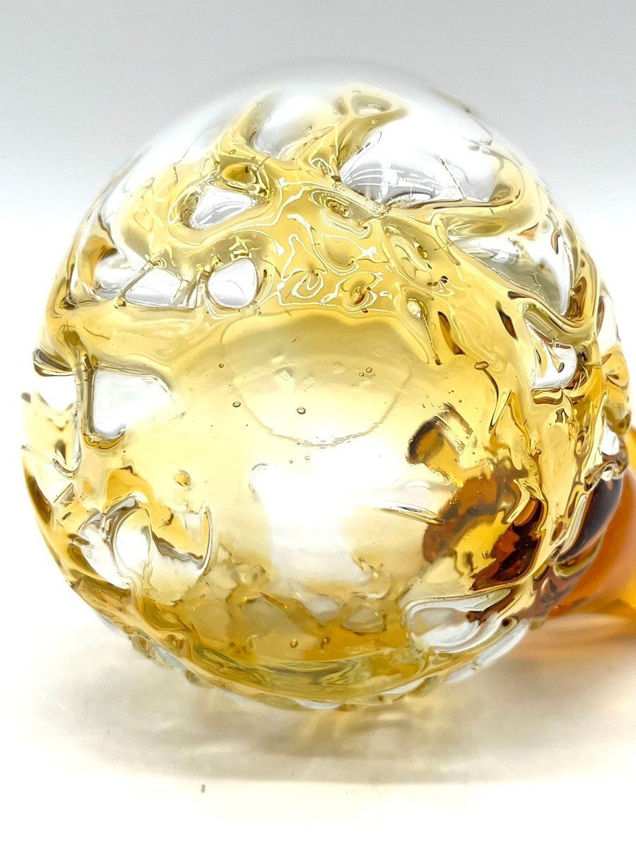 Vintage Mouth Blown Amber Glass Beer Mug, Scandinavia, 1960s photo 206.0