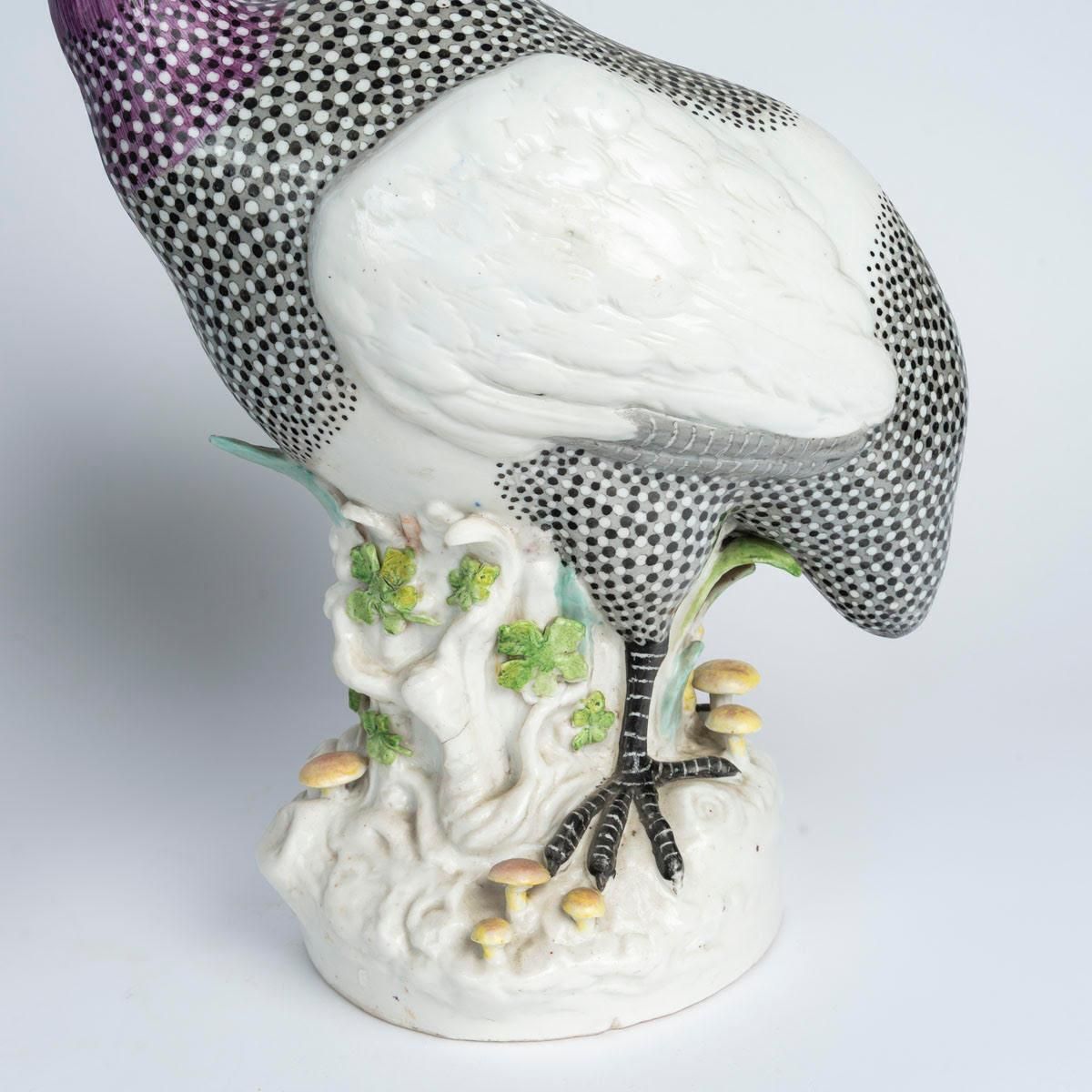 Pair Of Guinea Fowl Figurines In Paris Porcelain, Samson, 19th Century, Napoleon photo for sale