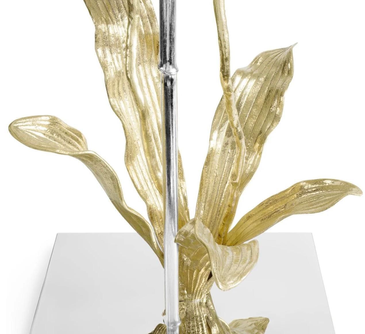 Large Orchid Sculpture In Brass, White Enamel And Stainless Steel photo 4148.0