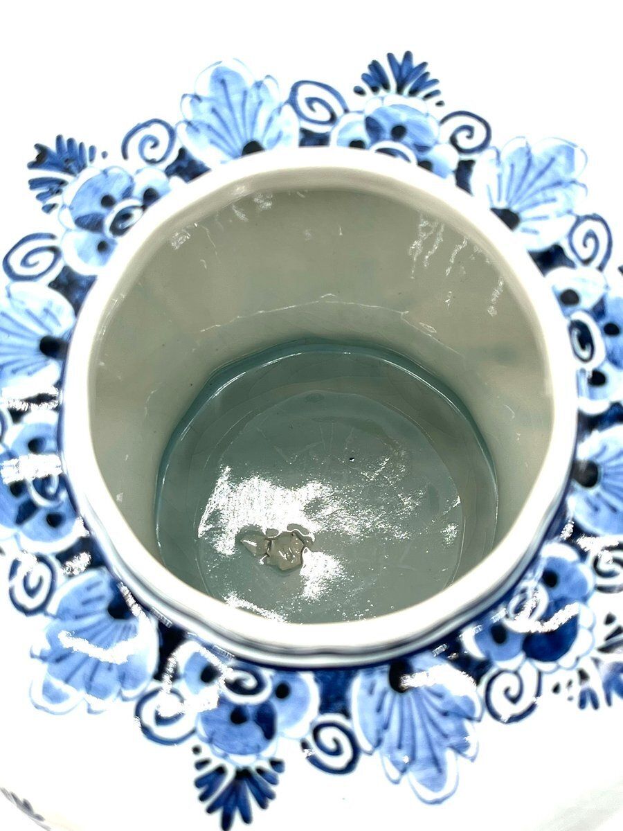 Home Decor Blue Delft Baluster Vase With Lid photo