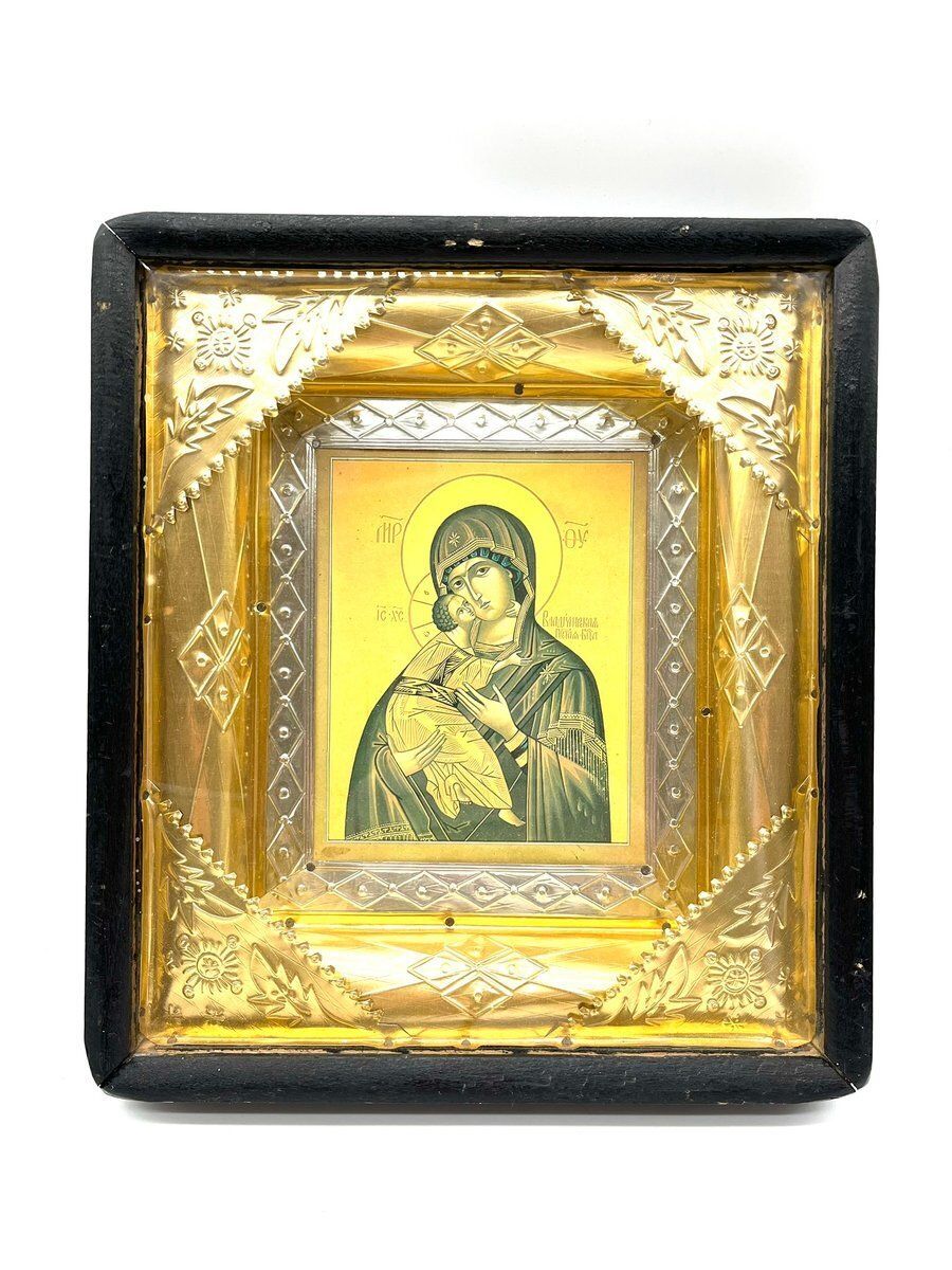 photo for sale Antique Icons In Gold And Silver, 1890s, Set Of 2