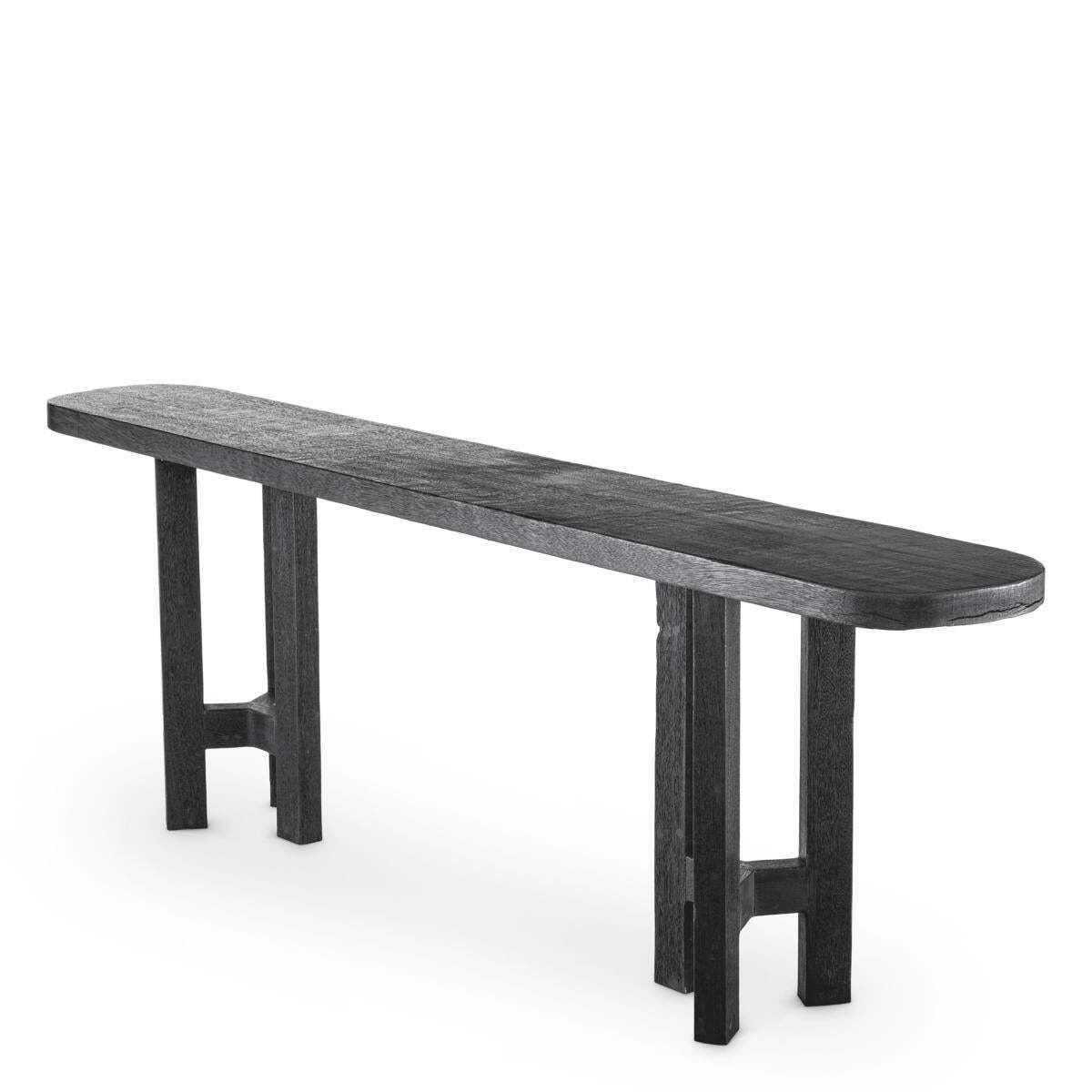 Meranti Wood Console Table With A Burnt Finish photo Furniture