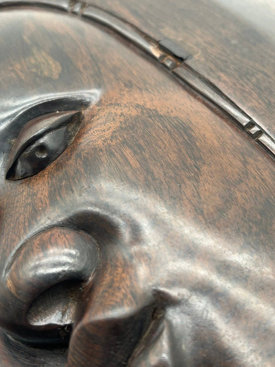 African Maasai Sculpture In Makassar Ebony, 1970s photo vintage