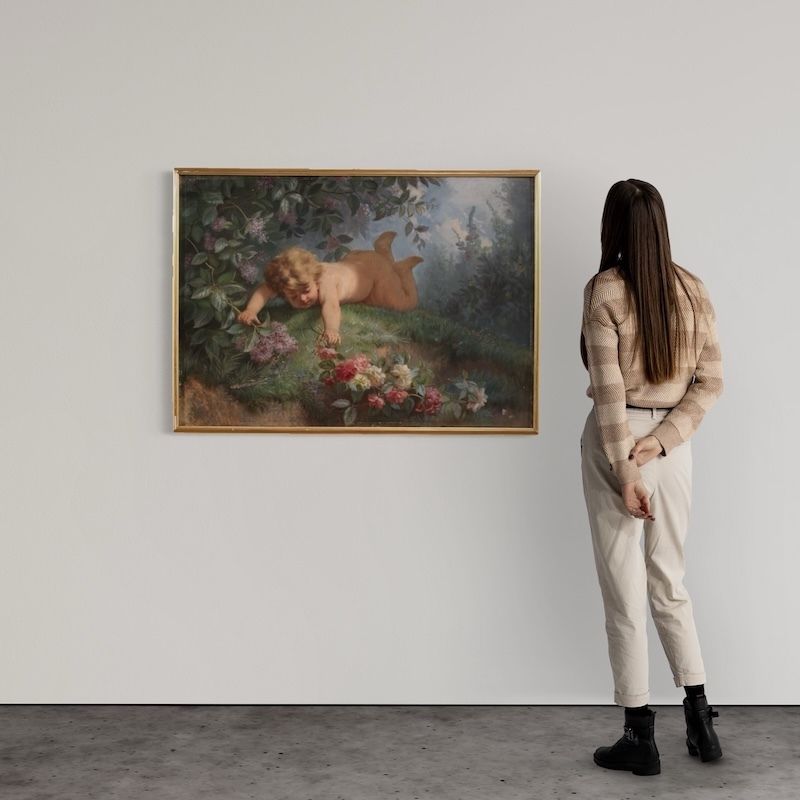 Peinture italienne Le Printemps, XIXe siècle photo furniture