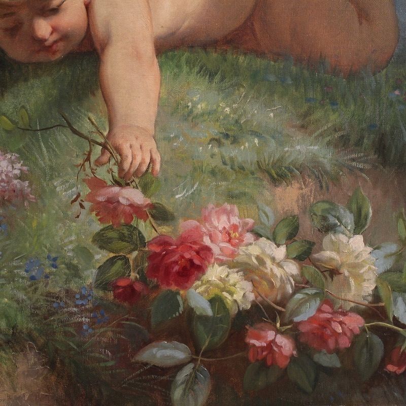 photo vinterior Italian Painting Spring From 19th Century