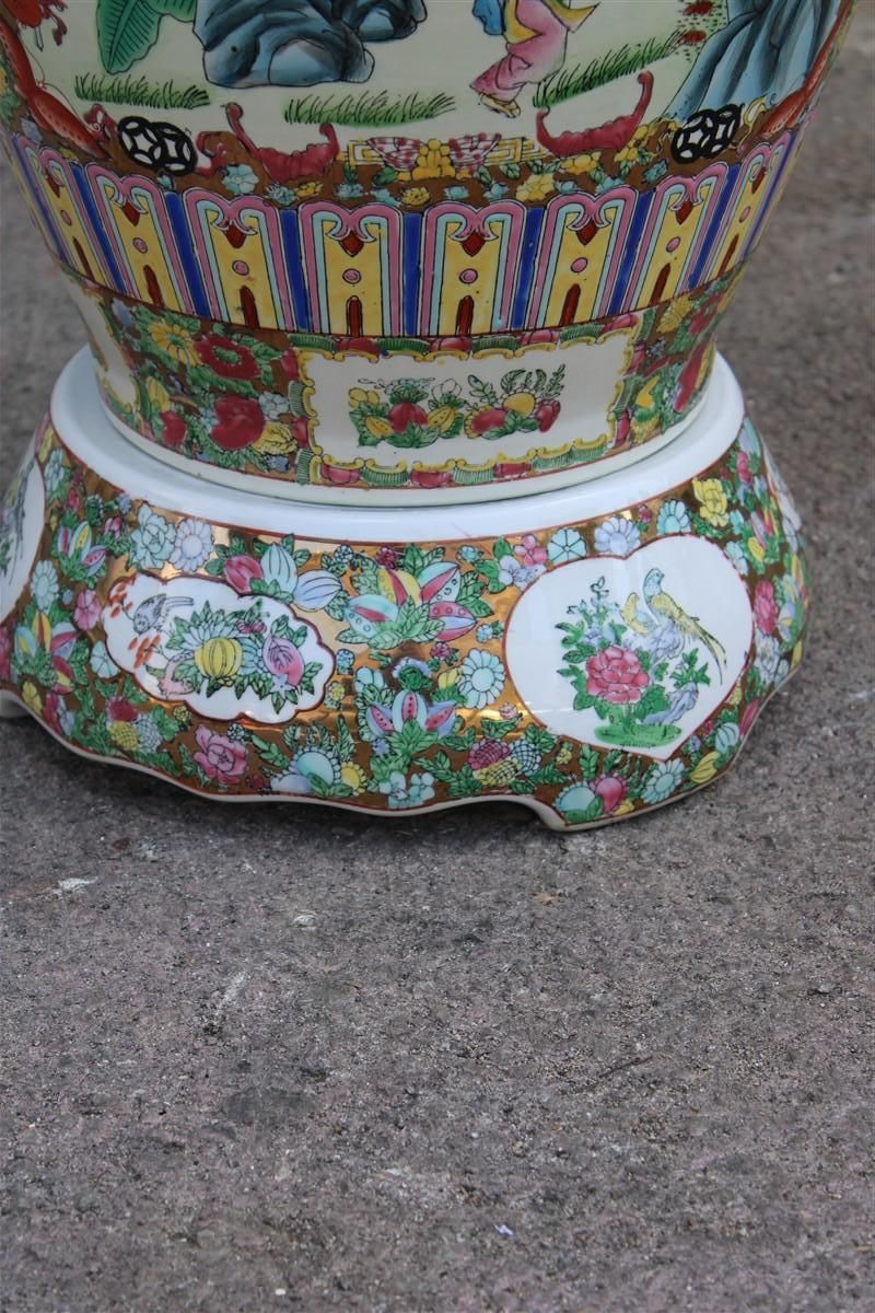 photo vinterior Large Oriental Chinese Floral Vase With Dragons In 24kt Gold  Qing Dynasty