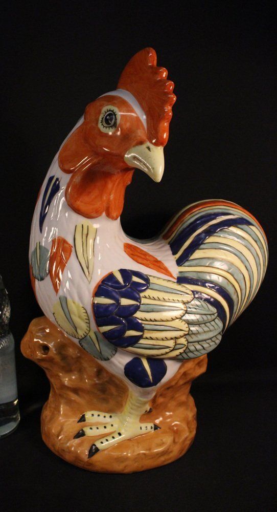 Large Antique Porcelain Rooster photo furniture