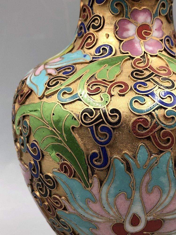 photo buy Champlevé Cloisonné Vase, China, 1900s, Set Of 2