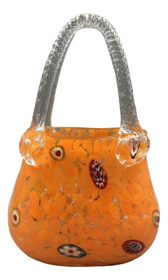 Orange Murano Glass Vase Handbag From Millefiori, 1960s