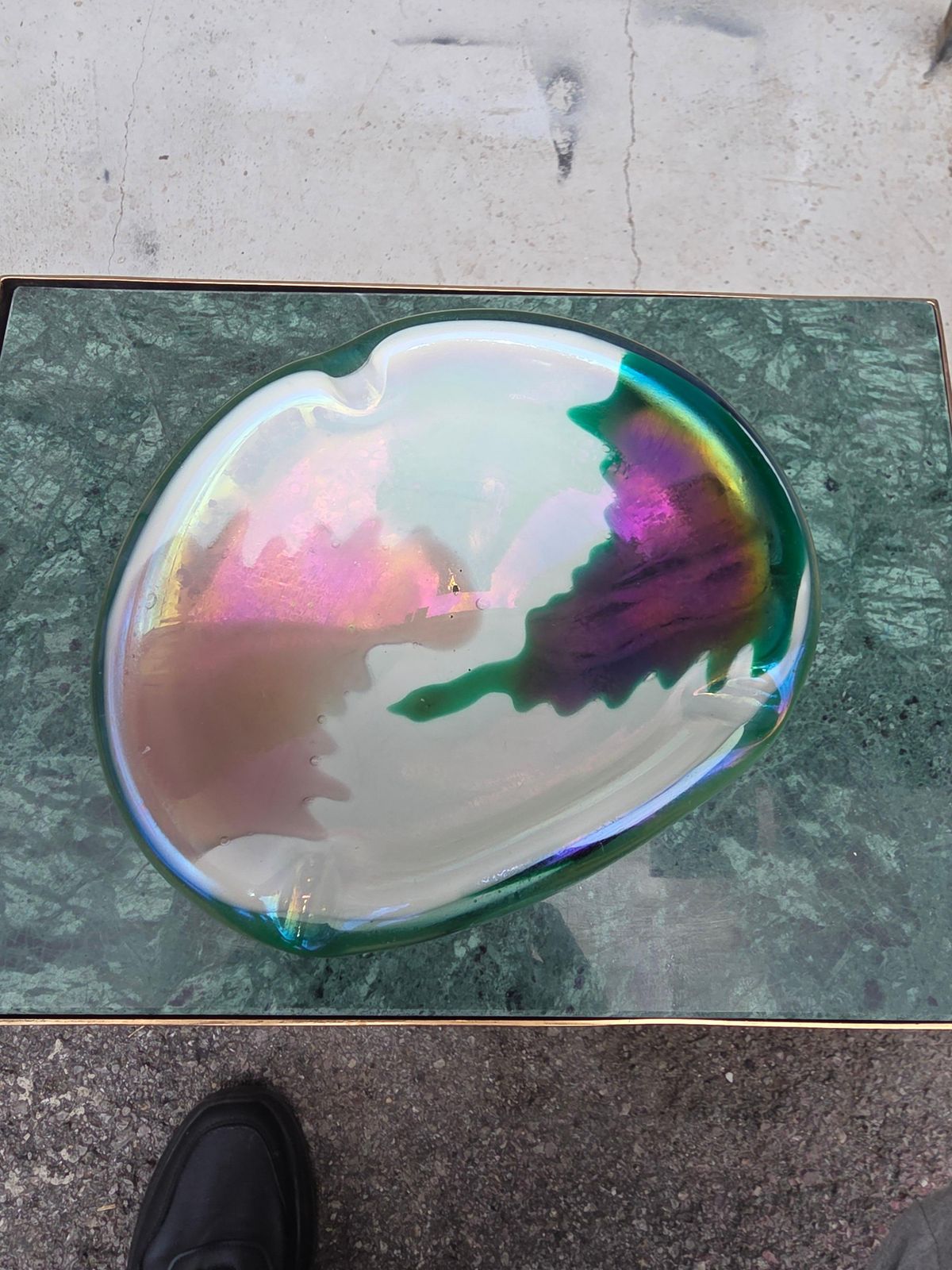 Seguso 1950 Green Murano Glass Decorative Ashtray Bowl photo furniture