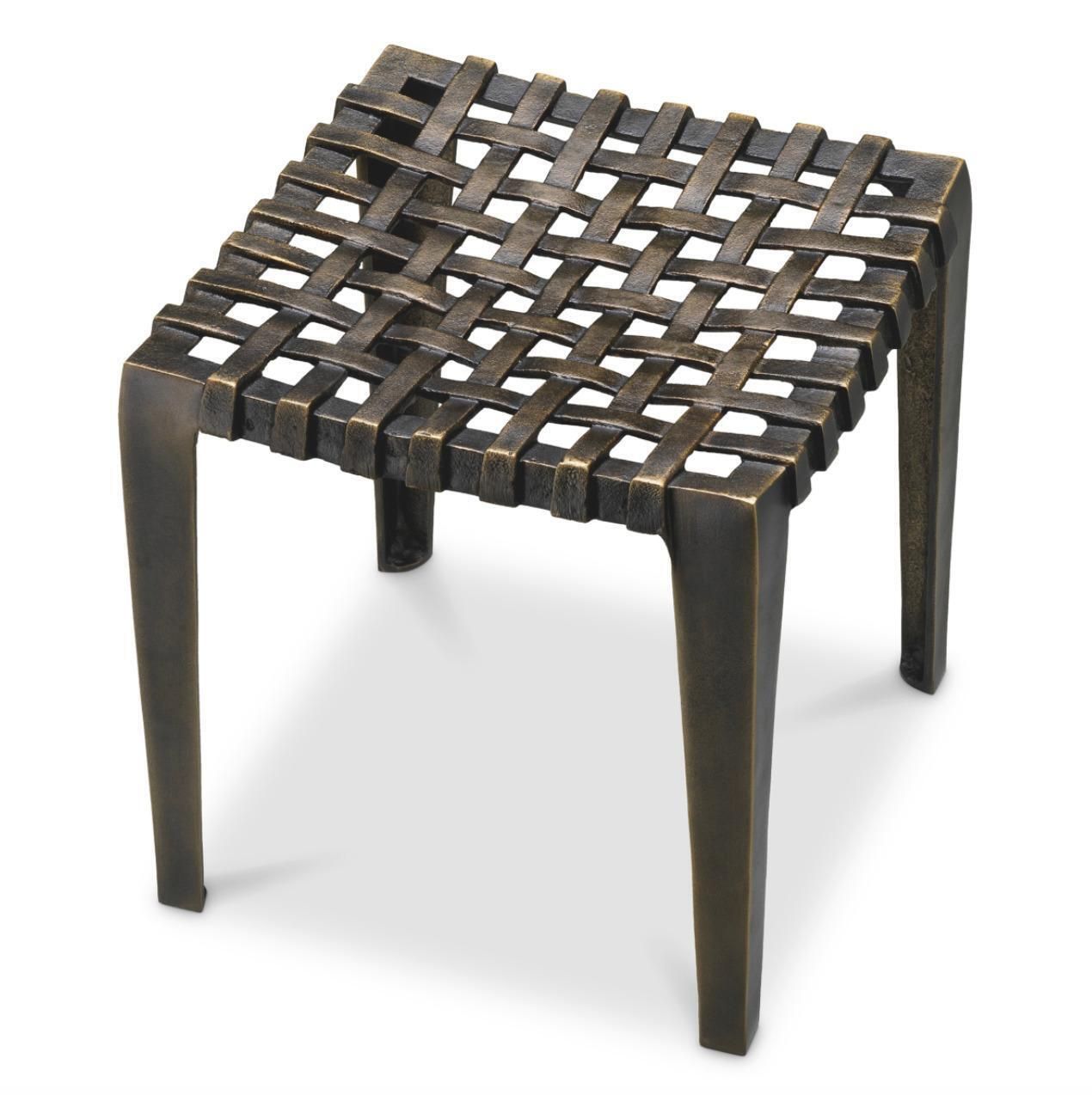 Pair Of Stools In Aluminium Antique Bronze Finish photo Furniture