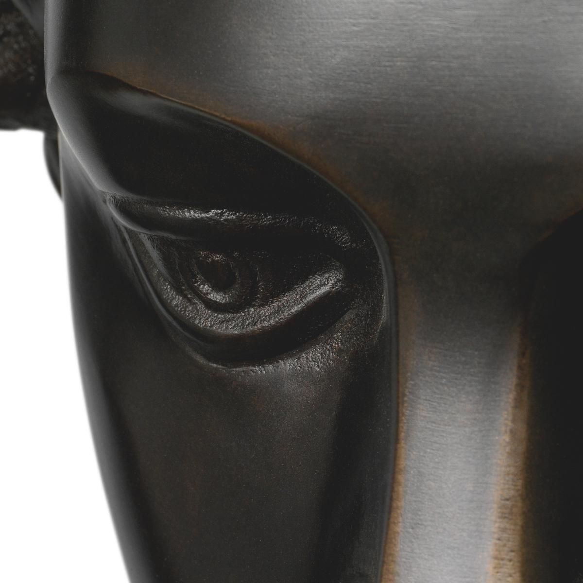 Head David Sculpture In Antique Bronze Finish On Black Marble Base photo buy
