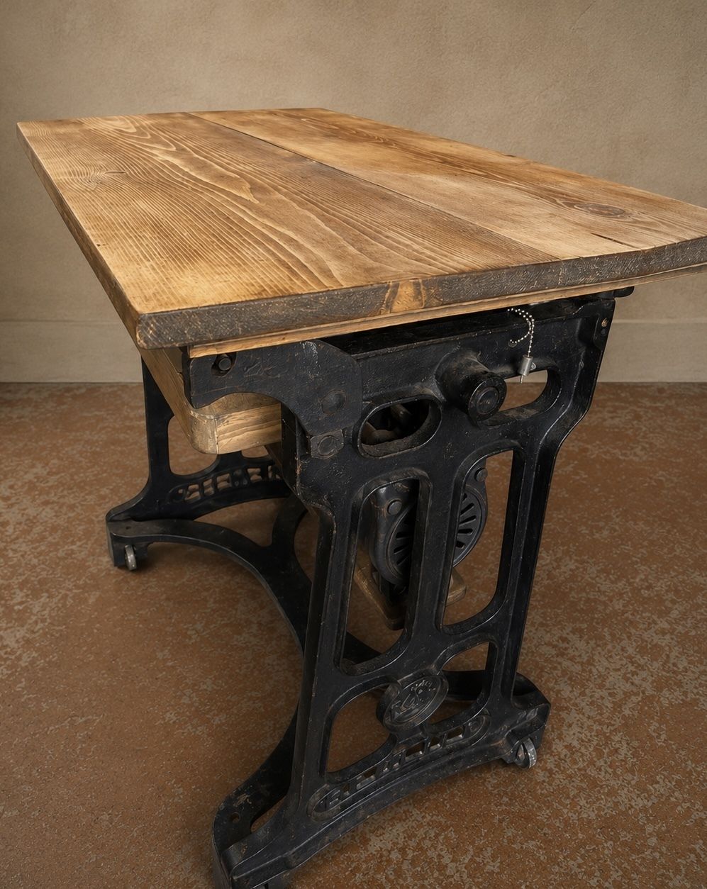 Rare Victorian Cast Iron Industrial Press / Adjustable Work Table photo buy
