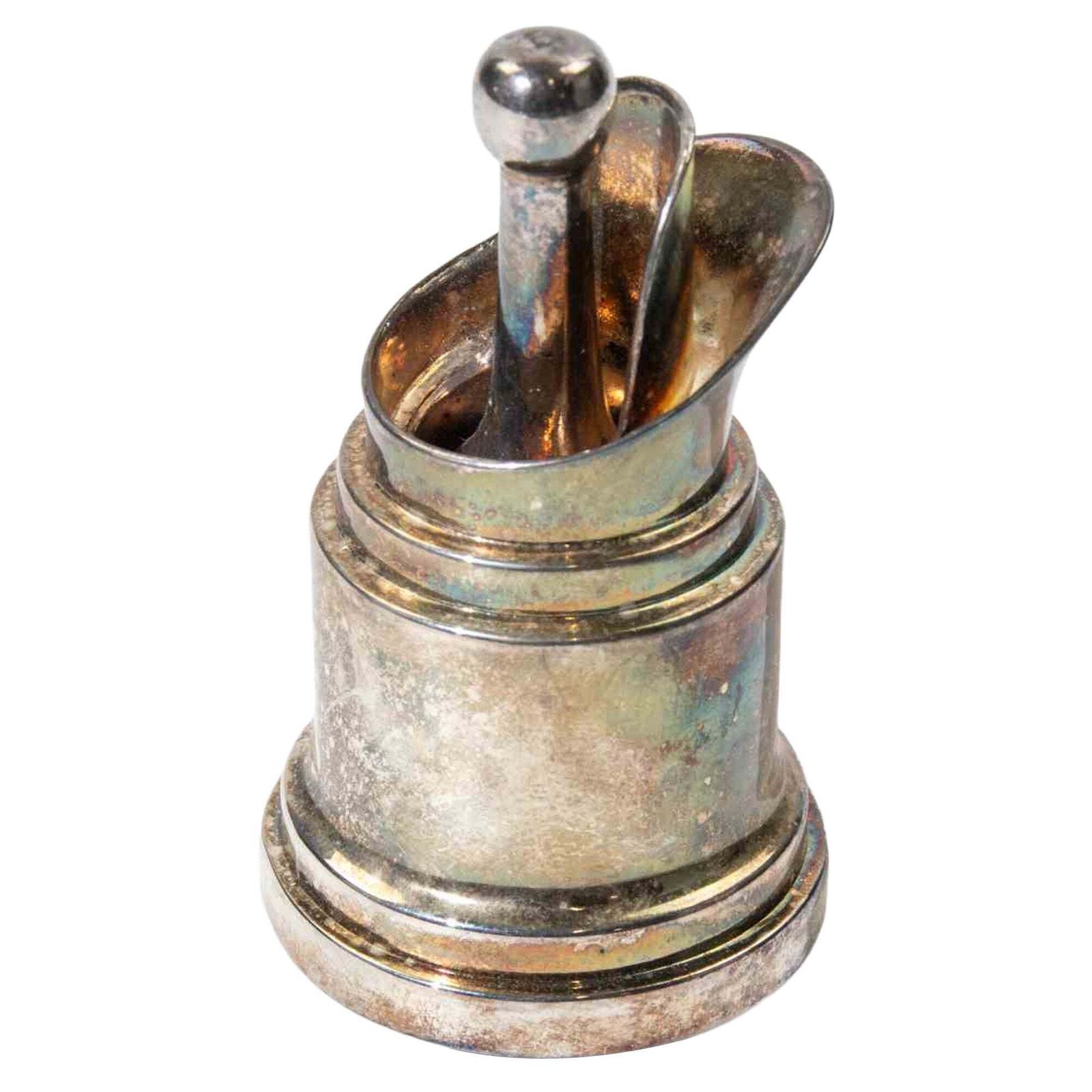 Vintage Silver Tone Barware Bottle Stopper, 1970s