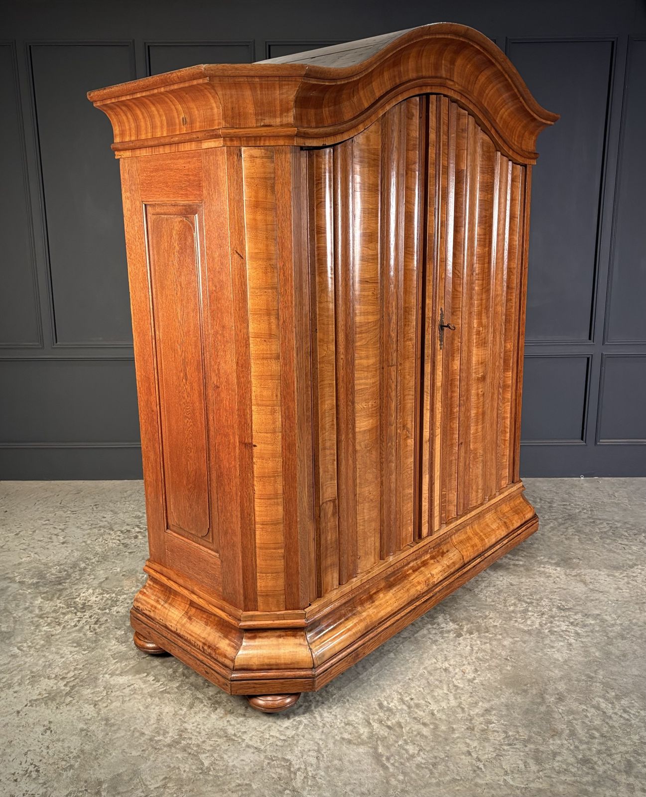 Large Continental Oak & Walnut Armoire photo for sale