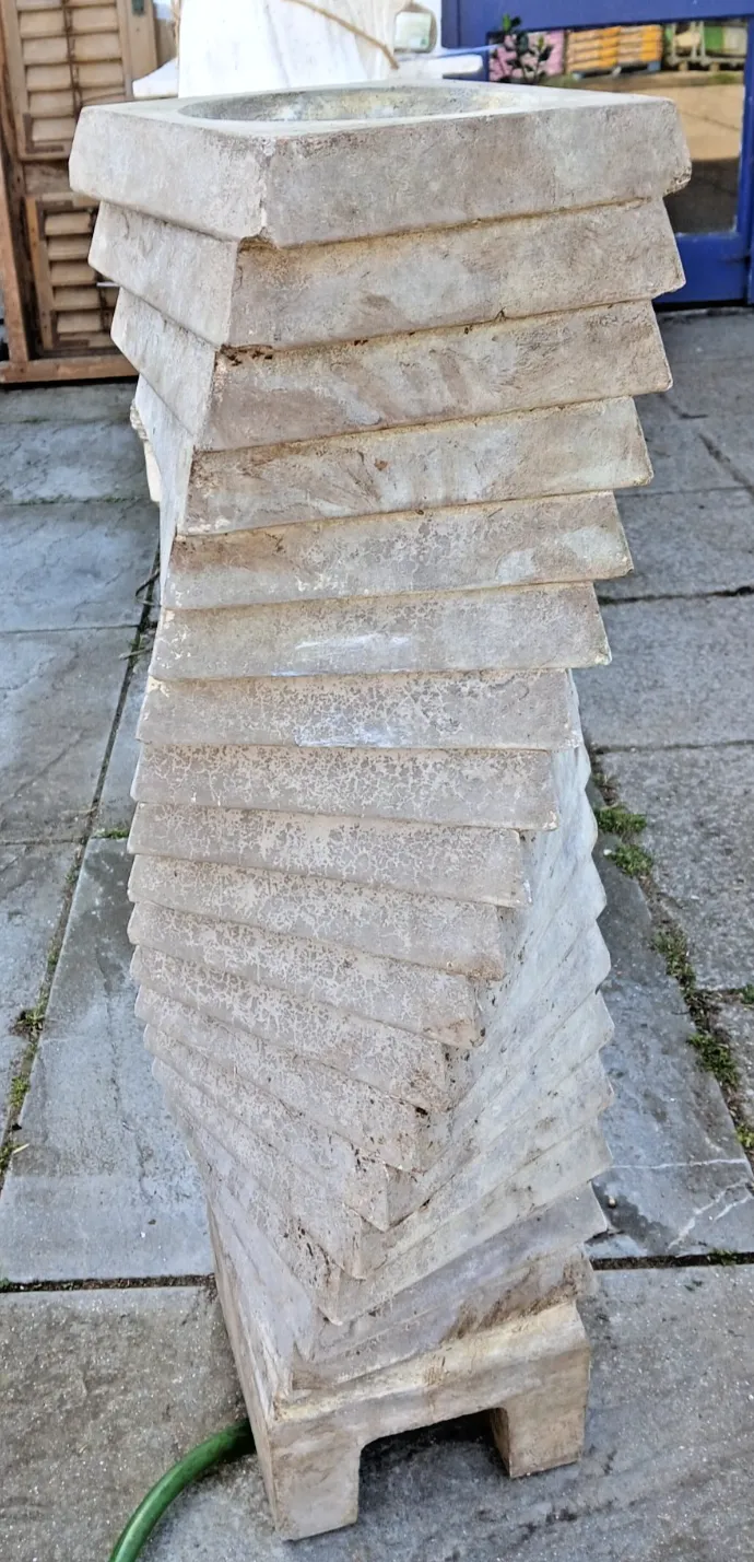 Contemporary Concrete Garden Water Fountain Column