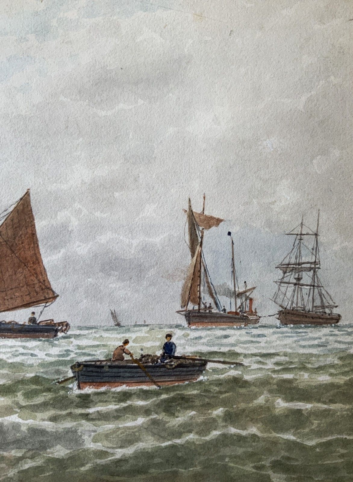 Seascape Sailing Watercolour Painting By George Stanfield Walters (1838 1924) photo 269.0