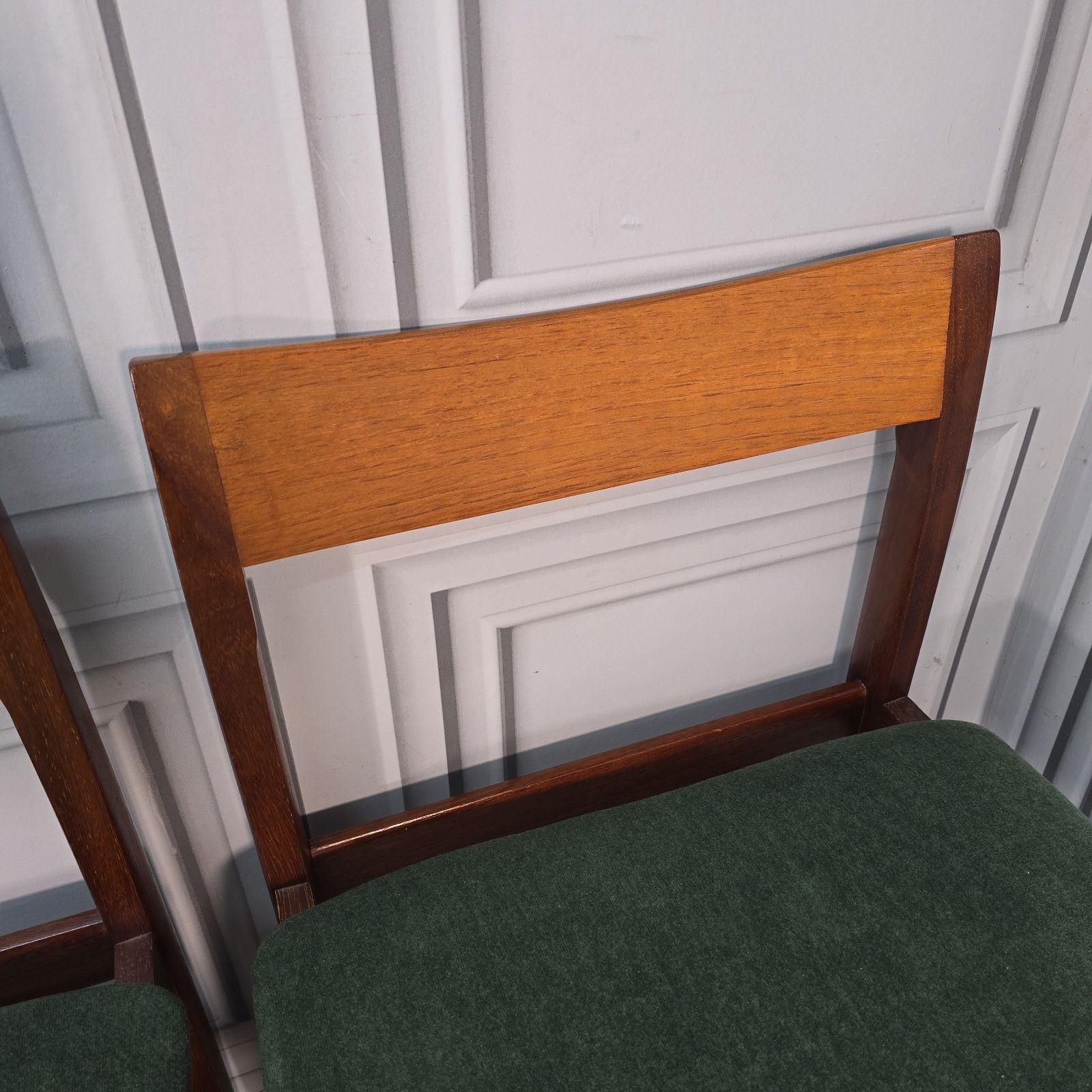 Mid Century Dining Chairs Vintage Solid Wood Teak 4 Danish Style Retro Mcm photo 290.0