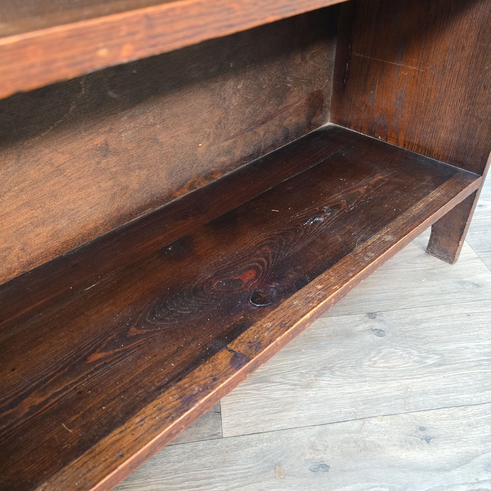 Antique Oak Bureau Bookcase Narrow Fall Front Students Writing Desk Solid Wood photo buy