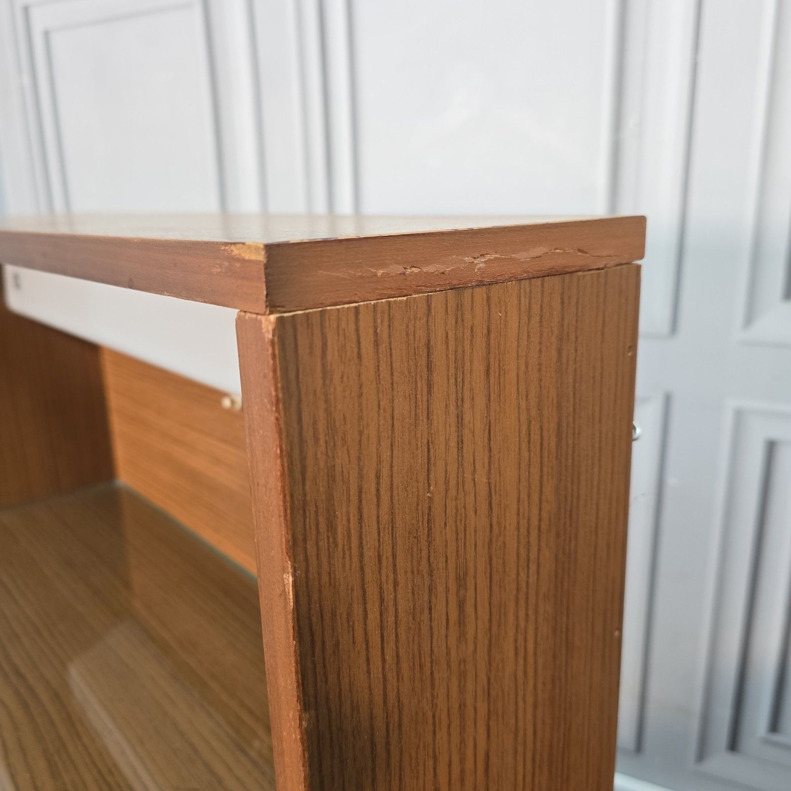 Pair Mid Century Bedside Cabinets Tables Teak Effect Retro Vintage Nightstands photo vintage