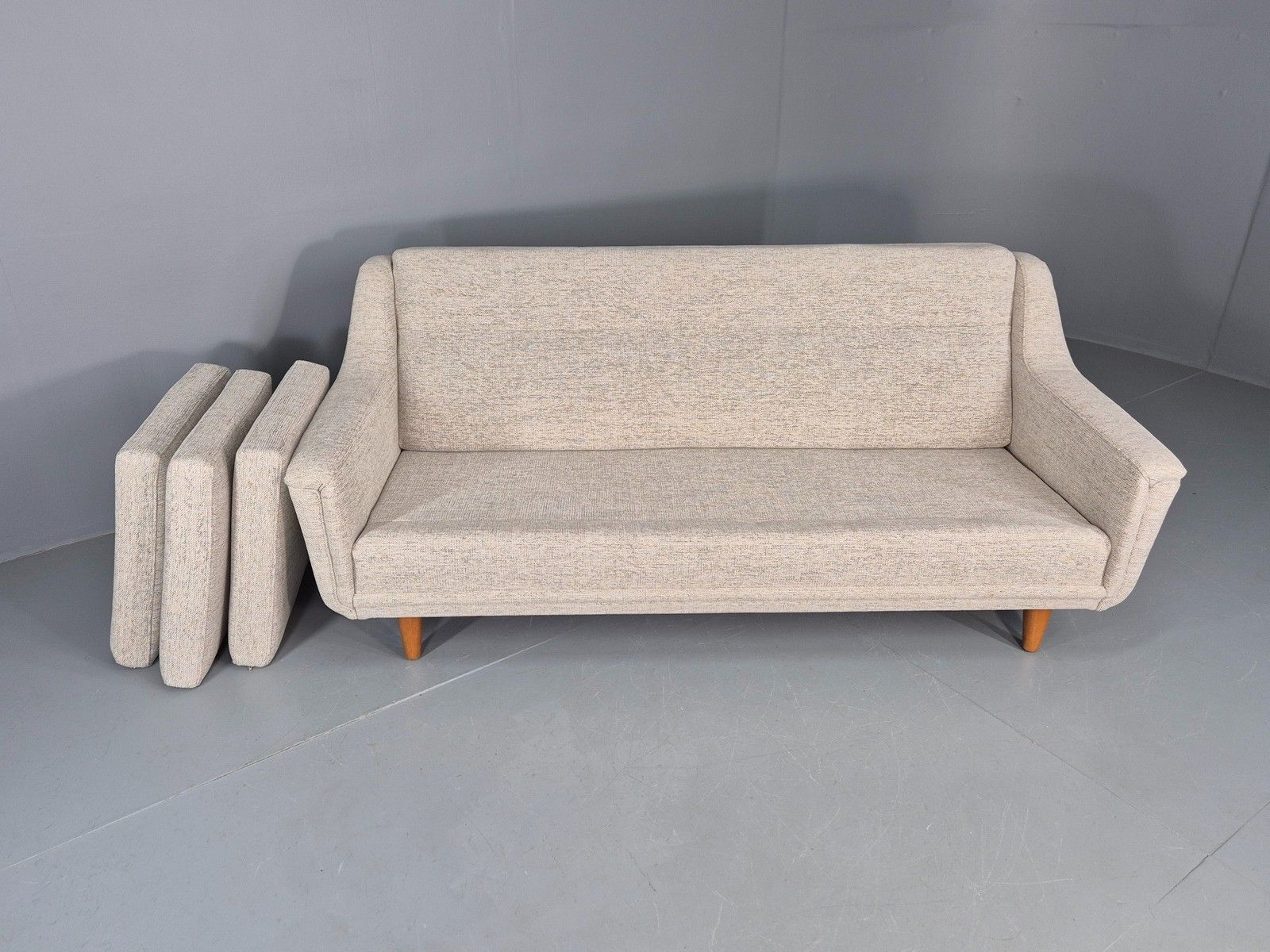 Vintage 3 Seater Midcentury Sofa 1960s Danish New Upholstery Retro Eb12262 photo buy