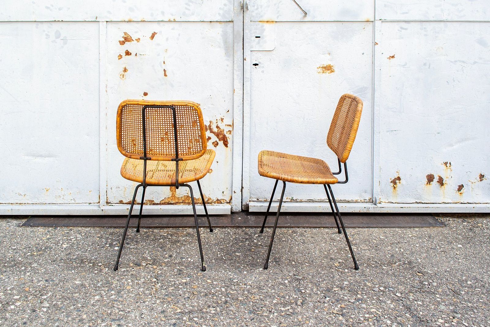 Model 550 Eetkamerstoelen In Riet Van Dirk Van Sliedregt, Nederland, Jaren 1950, Set Van 2 photo for sale