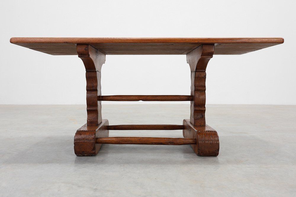 Antique 17th Century Oak Monastery Coffee Table, France photo vinterior