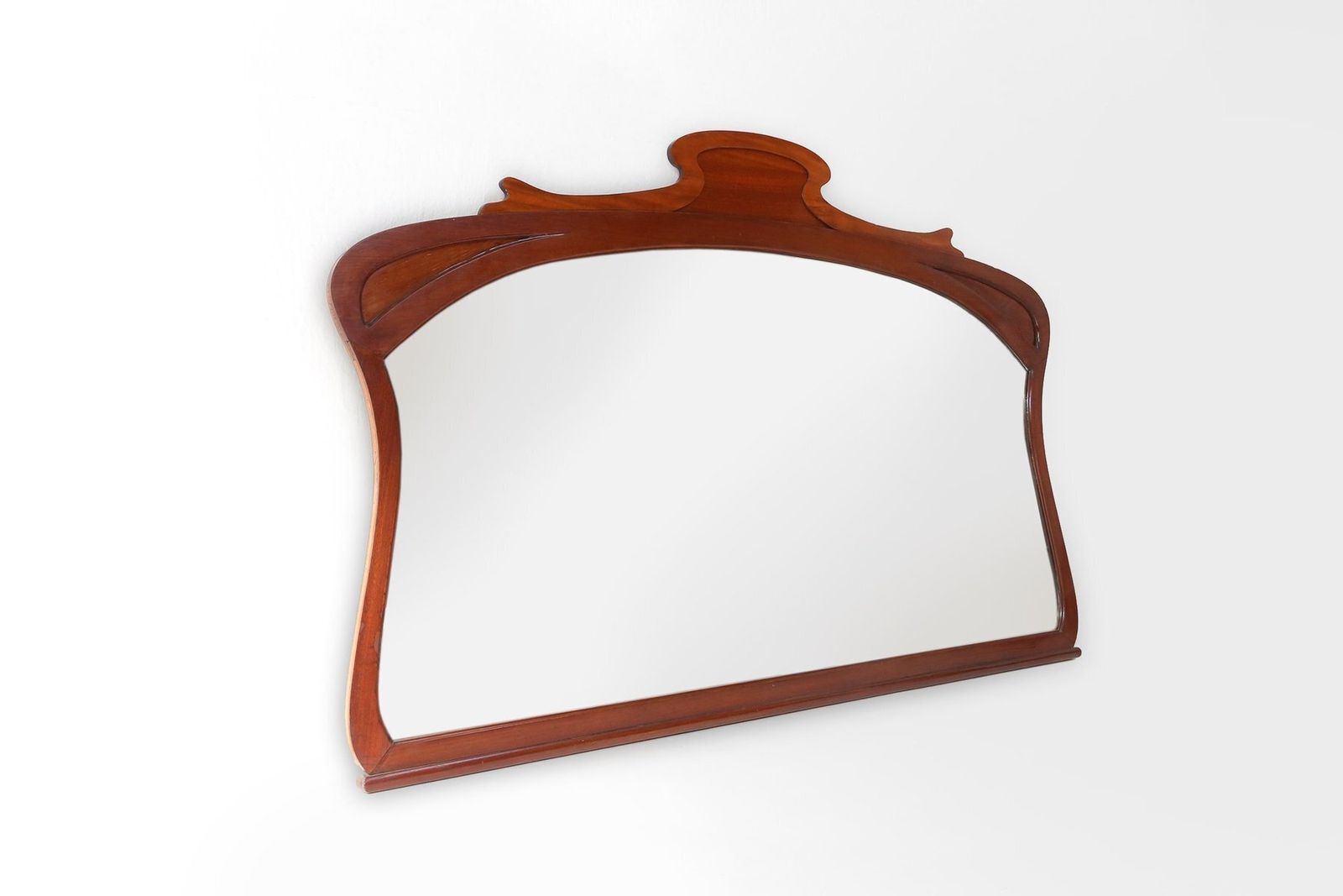 Large Art Nouveau Wooden Chimney Mirror, 1890s photo furniture
