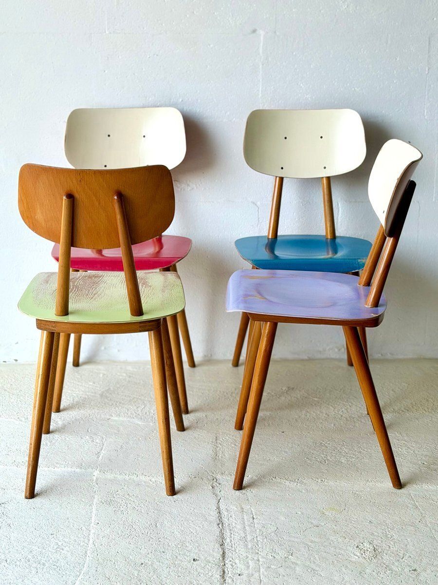 Bistrostoelen van Ton, 1960, set van 4 photo 726.0