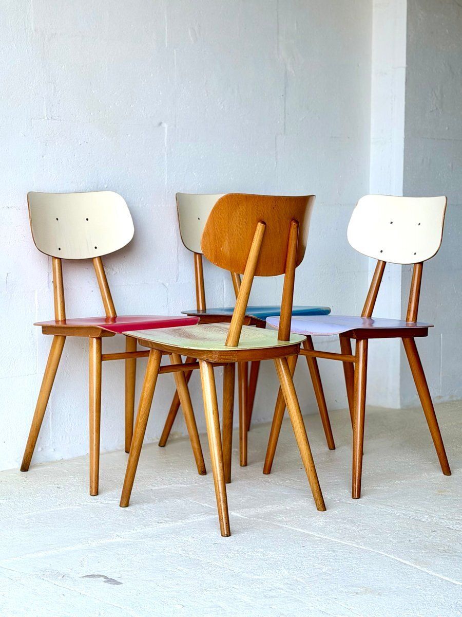 photo vinterior Bistrostoelen van Ton, 1960, set van 4