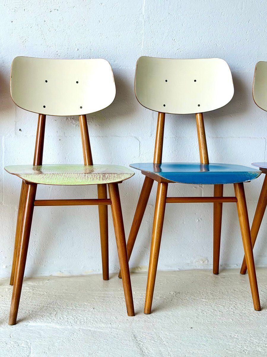 photo buy Bistrostoelen van Ton, 1960, set van 4