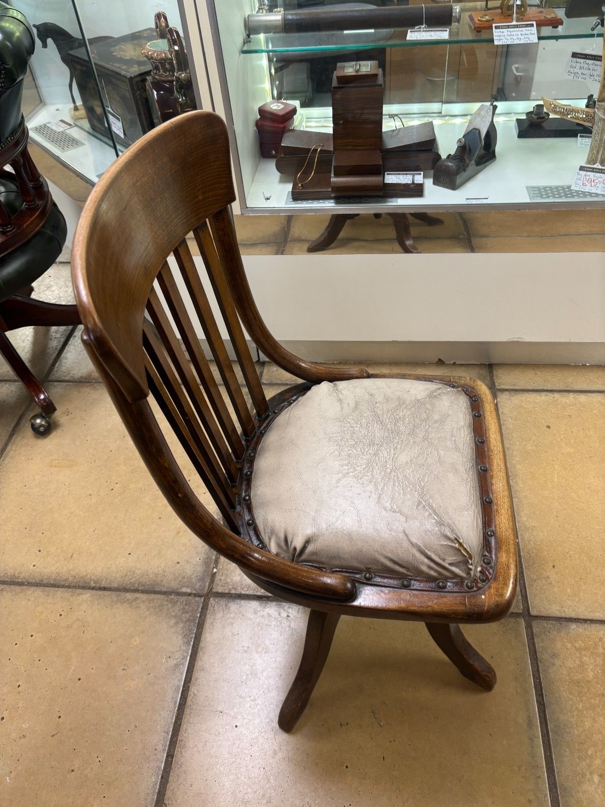 Antique Edwardian Oak Office Chair As Found photo buy