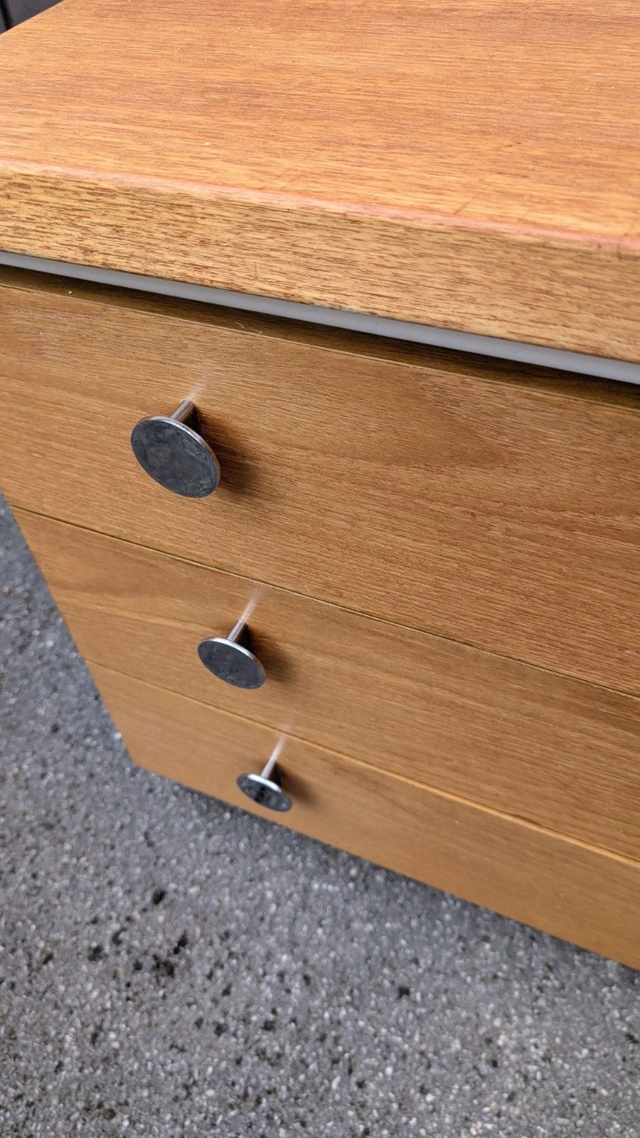 Danish Teak Chrome Chest Of Drawers Mid Century Vintage 50s 60s 70s Retro Scandi photo for sale