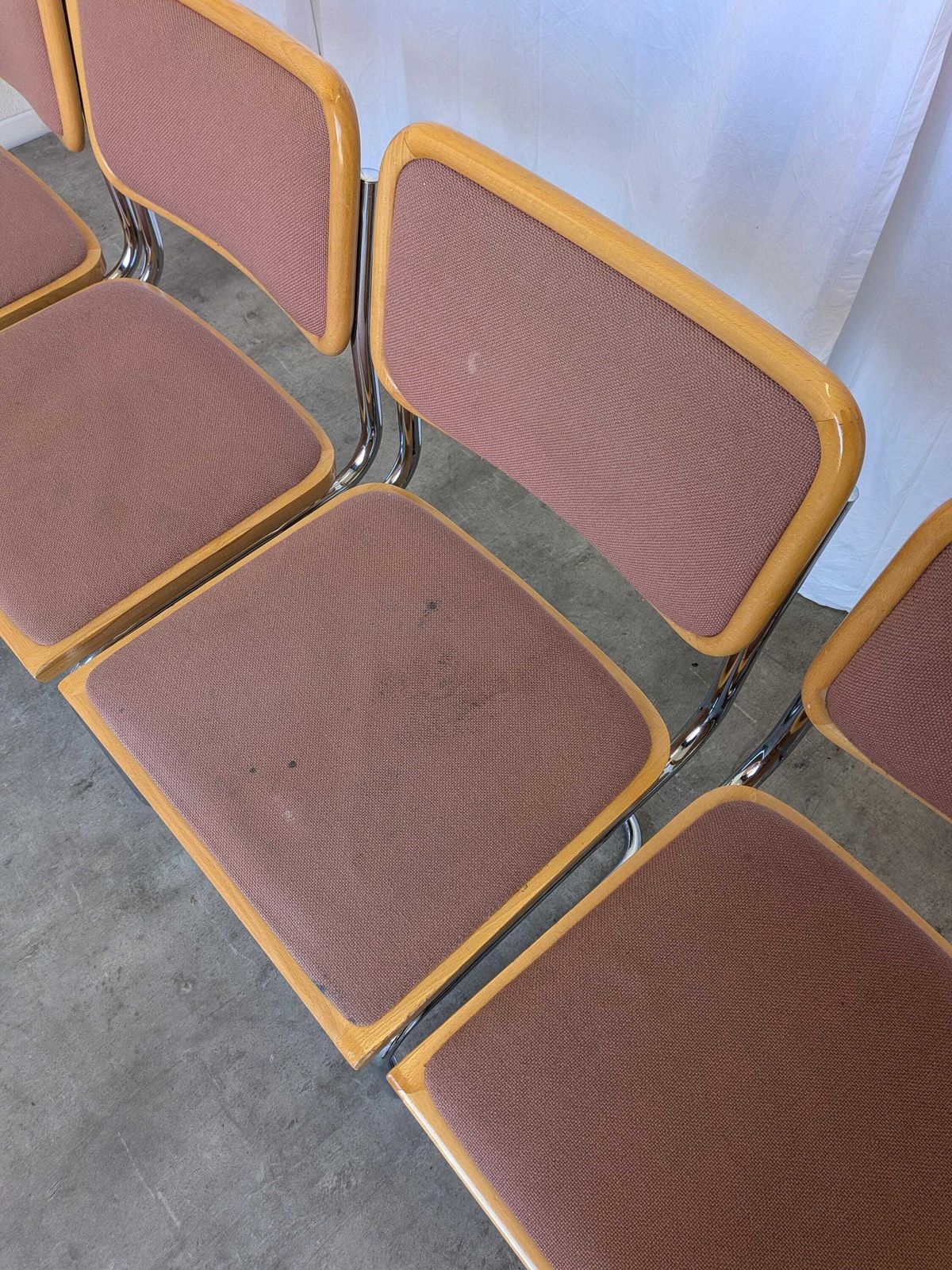 2450.0 Set Of 8 Vintage Cesca Chairs By Bene Austria, Mid Century Chrome Dining Chairs photo