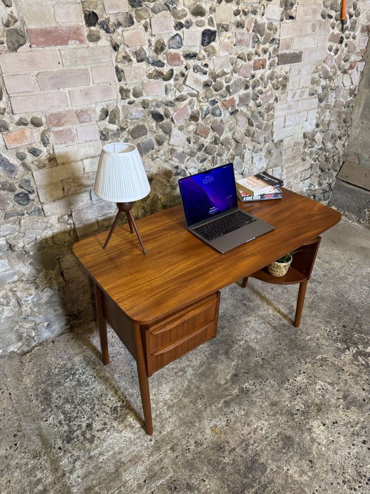 🚛 Vintage Mid Century Small Danish Teak Desk By Gunnar Nielsen For Tibergaard photo 1450.0