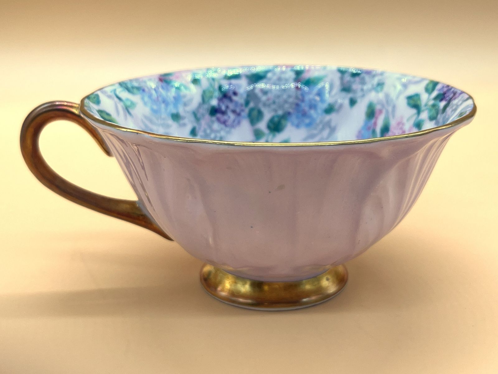Vintage Shelley Summer Glory Lilac Chintz Oleander Shape Tea Duo. Ca. 1945-66. 13418. photo vintage