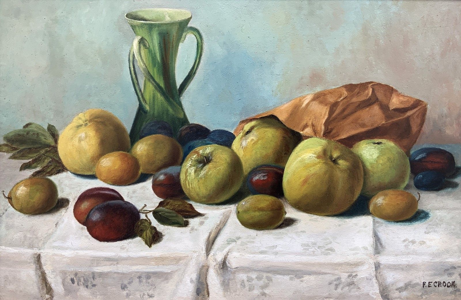 Museum Quality Still Life Oil Painting Edwardian Antique Signed Original (3of3) photo for sale