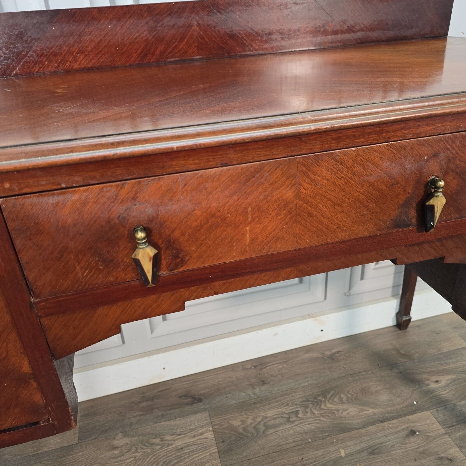 photo buy Antique Writing Desk Wooden Mahogany Veneer Console Dressing Table  Sideboard.