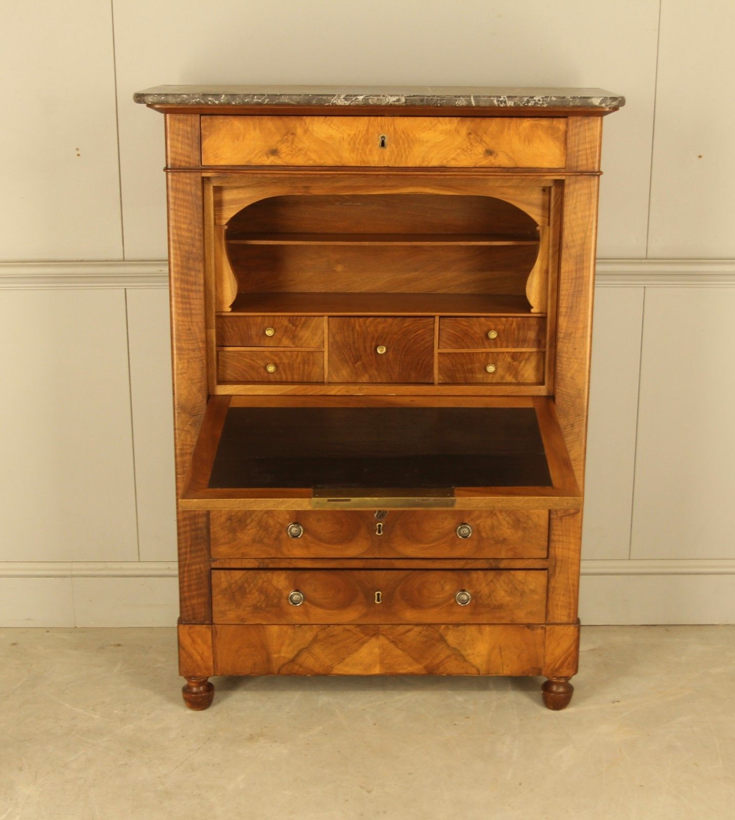 19th‑Century French Walnut Secretaire. photo for sale